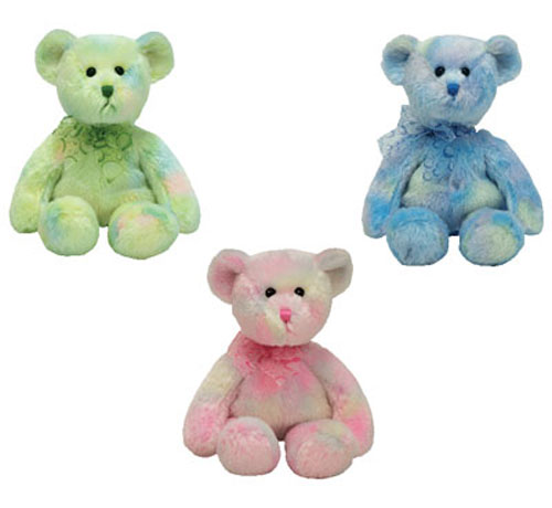 TY Beanie Babies - FLORA, FAUNA & LAGUNA the Bears (Set of 3 - June 07)