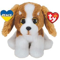 TY Beanie Baby - BARKER the Spaniel Dog (6 inch)(Extra Ukraine PEACE Tag) *Save the Children*