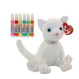 TY Beanie Baby - COLOR ME BEANIE **THE CAT** w/ markers (7.5 inch)