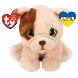 TY Beanie Baby - HOUGHIE the Bull Dog (6 inch)(Extra Ukraine PEACE Tag) *Save the Children*