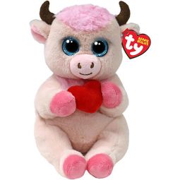 TY Beanie Baby (Beanie Bellies) - SPRINKLES the Valentine's Cow (6 inch)