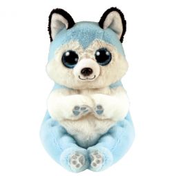 TY Beanie Baby (Beanie Bellies) - THUNDER the Blue & White Husky Dog (6 inch)