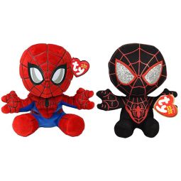 TY Beanie Babies Marvel Super Heroes - SET OF 2 (Spider-Man & Miles Morales) [2023](7.5 inch)