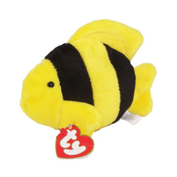 TY Beanie Baby - BUBBLES the Fish (3rd Gen Hang Tag - 90% Mint)