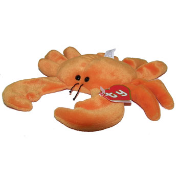 TY Beanie Baby - DIGGER the Crab (Orange Version) (2nd Gen Hang Tag - 95% Mint)