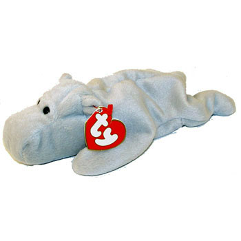 TY Beanie Baby - HAPPY the Hippo (Grey Version) (3rd Gen Hang Tag - Mint)