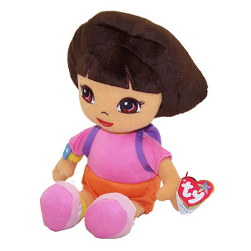 TY Beanie Buddy - DORA the Explorer (Plush Hair) (Medium - 11.5 inch)