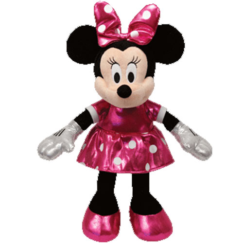 TY Beanie Buddy - Disney Sparkle - MINNIE MOUSE (Pink) (Medium Size - 13 inch)