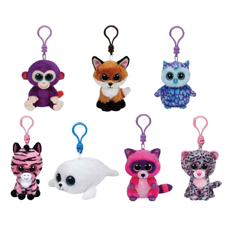 TY Beanie Boos - SET of 7 2015 SPRING Releases (Plastic Key Clips)