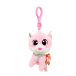 TY Beanie Boos - FIONA the Pink Cat (Glitter Eyes) (Plastic Key Clip - 3 inch)