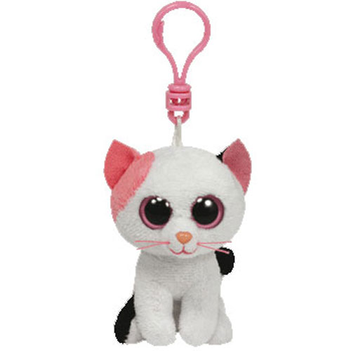 TY Beanie Boos - MUFFIN the Cat (Solid Eye Color) (Plastic Key Clip - 3 inch)