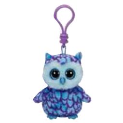 TY Beanie Boos - OSCAR the Blue Owl (Glitter Eyes) (Plastic Key Clip)