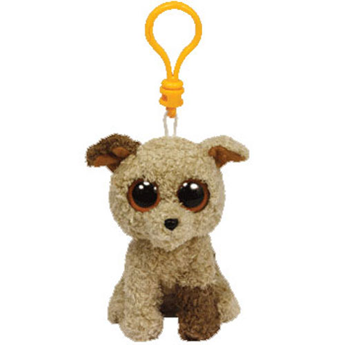 TY Beanie Boos - ROOTBEER the Brown Dog (Solid Eye Color) (Plastic Key Clip - 3 inch)