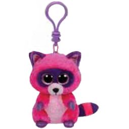 TY Beanie Boos - ROXIE  the Pink Raccoon (Glitter Eyes) (Plastic Key Clip)