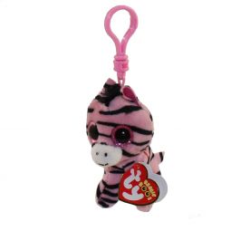 TY Beanie Boos - ZOEY the Pink Zebra (Glitter Eyes) (Plastic Key Clip)