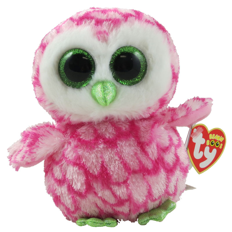 TY Beanie Boos - BUBBLY the Pink & Green Owl (Glitter Eyes) (Regular Size - 6 inch) *Limited Exclusi