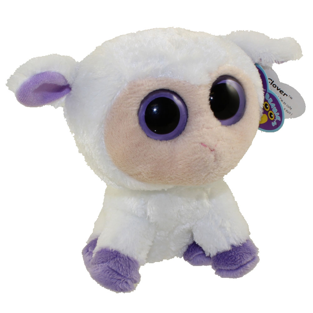 TY Beanie Boos - CLOVER the Lamb (White Version - Solid Eye Color) (Regular Size - 6 inch)
