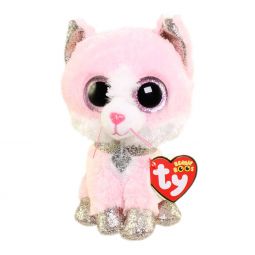 TY Beanie Boos - FIONA the Pink Cat (Glitter Eyes)(Regular Size - 6 inch)