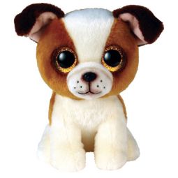 TY Beanie Boos - HUGO the Brown & White Dog (Glitter Eyes)(Regular Size - 6 inch)