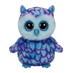 TY Beanie Boos - OSCAR the Blue & Purple Owl (Glitter Eyes) (Regular Size - 6 inch)
