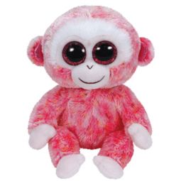 TY Beanie Boos - RUBY the Pink Monkey (Glitter Eyes) (Regular Size - 6 inch)