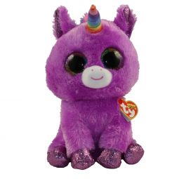 TY Beanie Boos - ROSETTE the Purple Unicorn (Glitter Eyes)(Medium Size - 9 inch)
