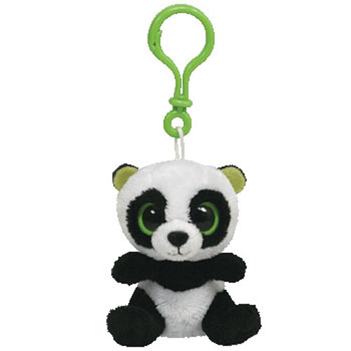 TY Beanie Boos - BAMBOO the Panda (Solid Eye Color) (Plastic Key Clip - 3 inch)
