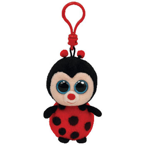TY Beanie Boos - BUGSY the Ladybug (Solid Eye Color) (Plastic Key Clip - 3 inch)