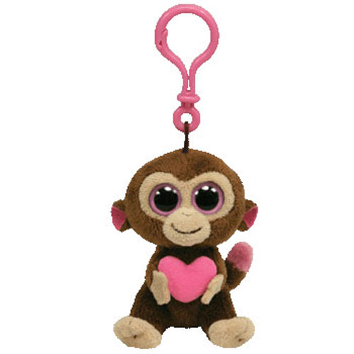TY Beanie Boos - CASANOVA the Monkey (Solid Eye Color) (Plastic Key Clip - 3 inch)