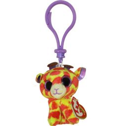 TY Beanie Boos - DARCI the Giraffe (Glitter Eyes) (Plastic Key Clip - 3 inch) (Limited Edition)