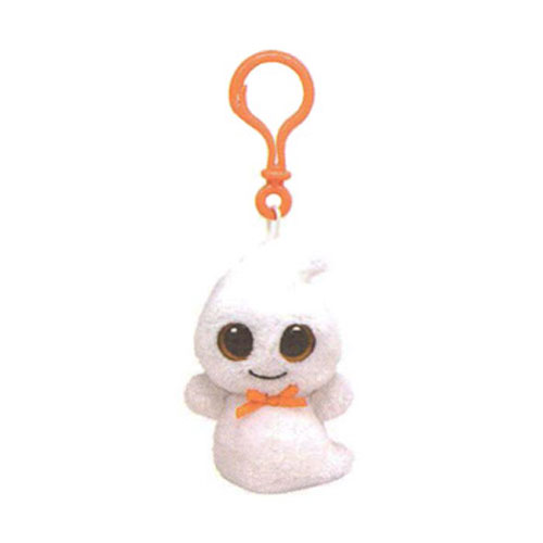 TY Beanie Boos - GHOSTY the Ghost (Solid Eye Color) (Plastic Key Clip - 3 inch)