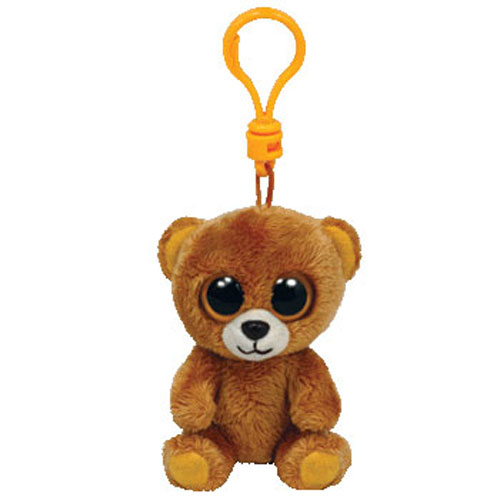TY Beanie Boos - HONEY the Brown Bear (Solid Eye Color) (Plastic Key Clip - 3 inch)
