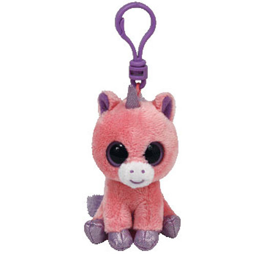 TY Beanie Boos - MAGIC the Pink Unicorn (Solid Eye Color) (Plastic Key Clip - 3 inch)