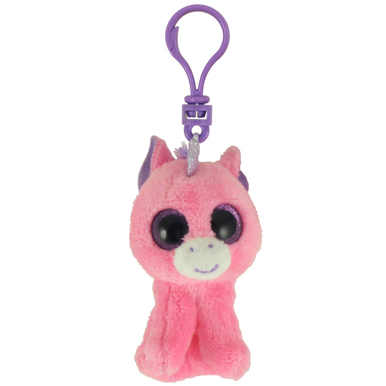 TY Beanie Boos - MAGIC the Pink Unicorn (Glitter Eyes) (Plastic Key Clip - 3 inch)