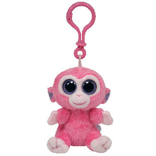 TY Beanie Boos - RAZBERRY the Monkey (Solid Eye Color) (Plastic Key Clip - 3 inch)