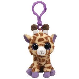 TY Beanie Boos - SAFARI the Giraffe (Solid Eye Color) (Plastic Key Clip - 3 inch)