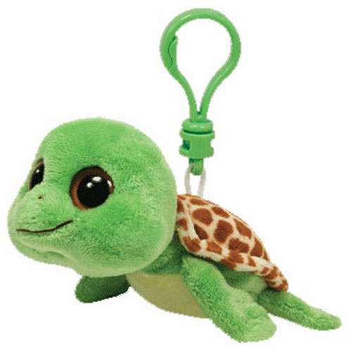 TY Beanie Boos - SANDY the Turtle (Solid Eye Color) (Flipper Feet - 1st Version) (Plastic Key Clip -