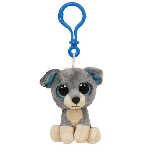 TY Beanie Boos - SCRAPS the Dog (Solid Eye Color) (Plastic Key Clip - 3 inch)