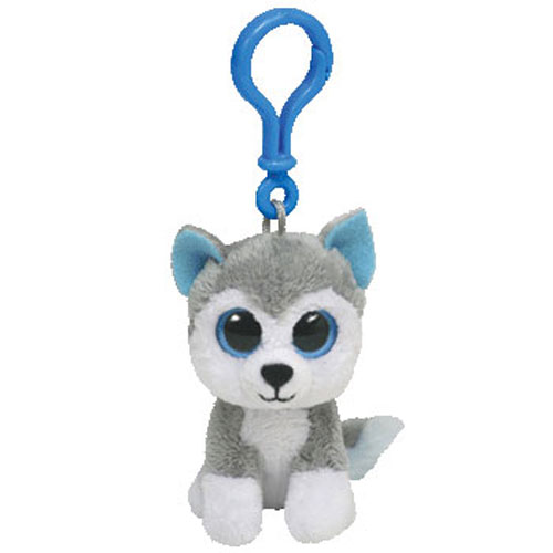 TY Beanie Boos - SLUSH the Husky Dog (Solid Eye Color) (Plastic Key Clip - 3 inch)