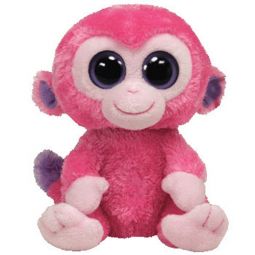 TY Beanie Boos - RAZBERRY the Pink Monkey (Solid Eye Color) (Regular Size - 6 inch)