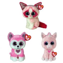 TY Beanie Boos - SET OF 3 Valentine's Day 2022 Releases (Mai, Hunk & Snookie)(6 inch)