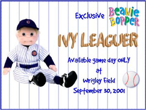 TY Beanie Bopper - IVY LEAGUER ( Wrigley Field Gameday Giveaway )