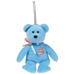 TY Basket Beanie Baby - CANDIES the Blue Bear (5.5 inch)