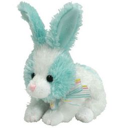TY Basket Beanie Baby - FLIPSY the Teal & White Bunny (4-5 inch) - RARE!