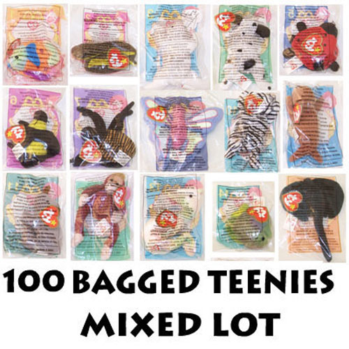 Selling Beanie Babies Prices on Per Teenie Mixed Lot Of 100 Ty Mcdonalds Teenie Beanie Babies Will Be