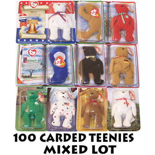 TY McDonald's Teenie Beanies - Mixed Lot of 100 Carded Teenies (Sealed on Cards)