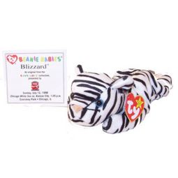 TY Beanie Baby - BLIZZARD the White Tiger (w/ Commemorative Event Card - 7/12/98)