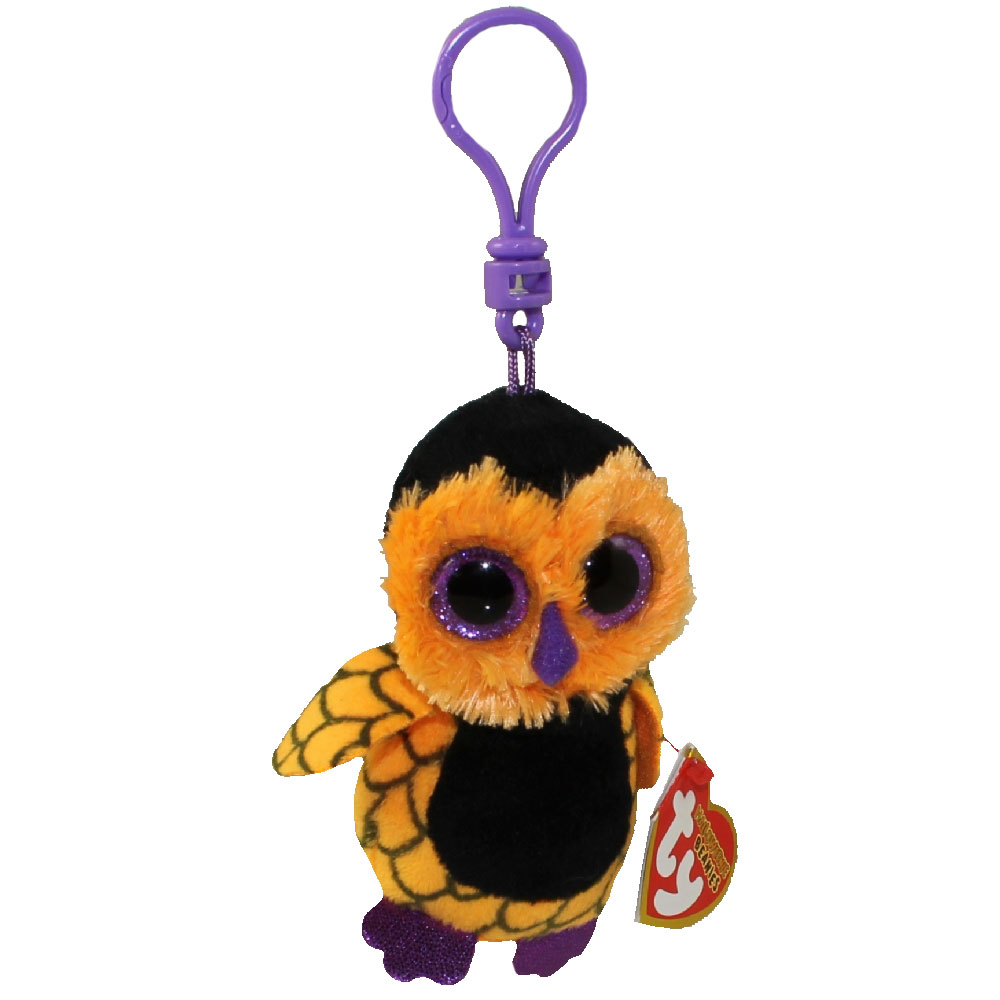 TY Halloweenie Beanie Baby - SCREECH the Owl (key clip - 3.5 inch)