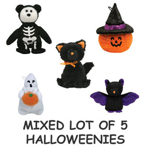 TY Halloweenie Beanie Babies - Set of 5 Mixed Halloweenie Beanies