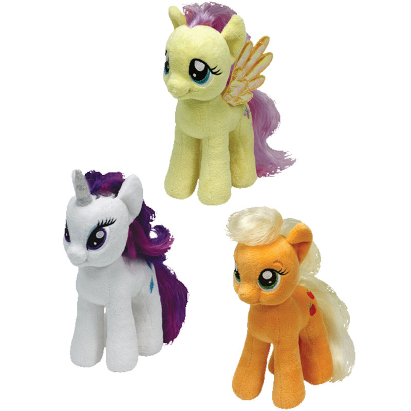 TY Beanie Babies - SET OF 3 My Little Ponies (Rarity, Fluttershy & Applejack)